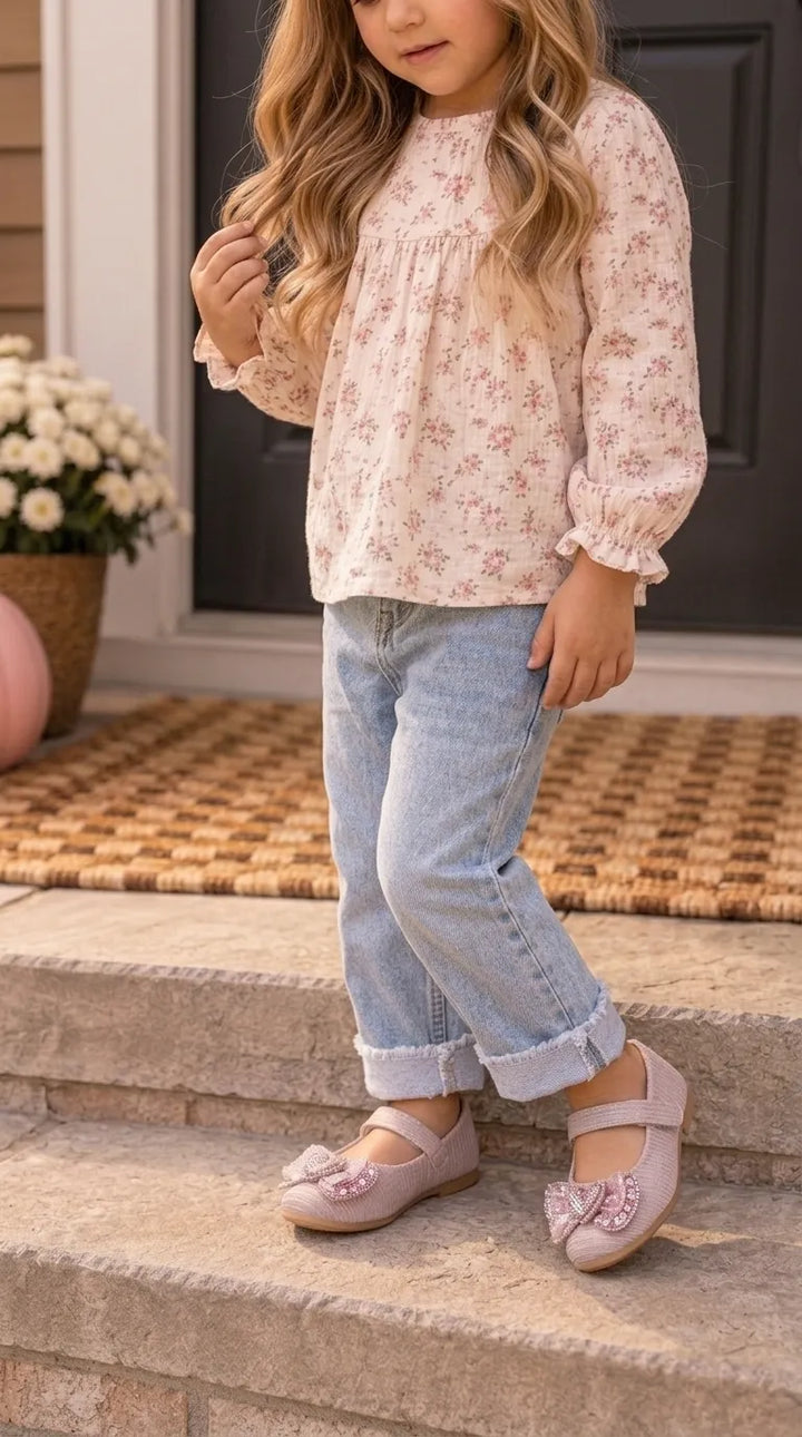 Girls Pink Fancy Pumps KD8814
