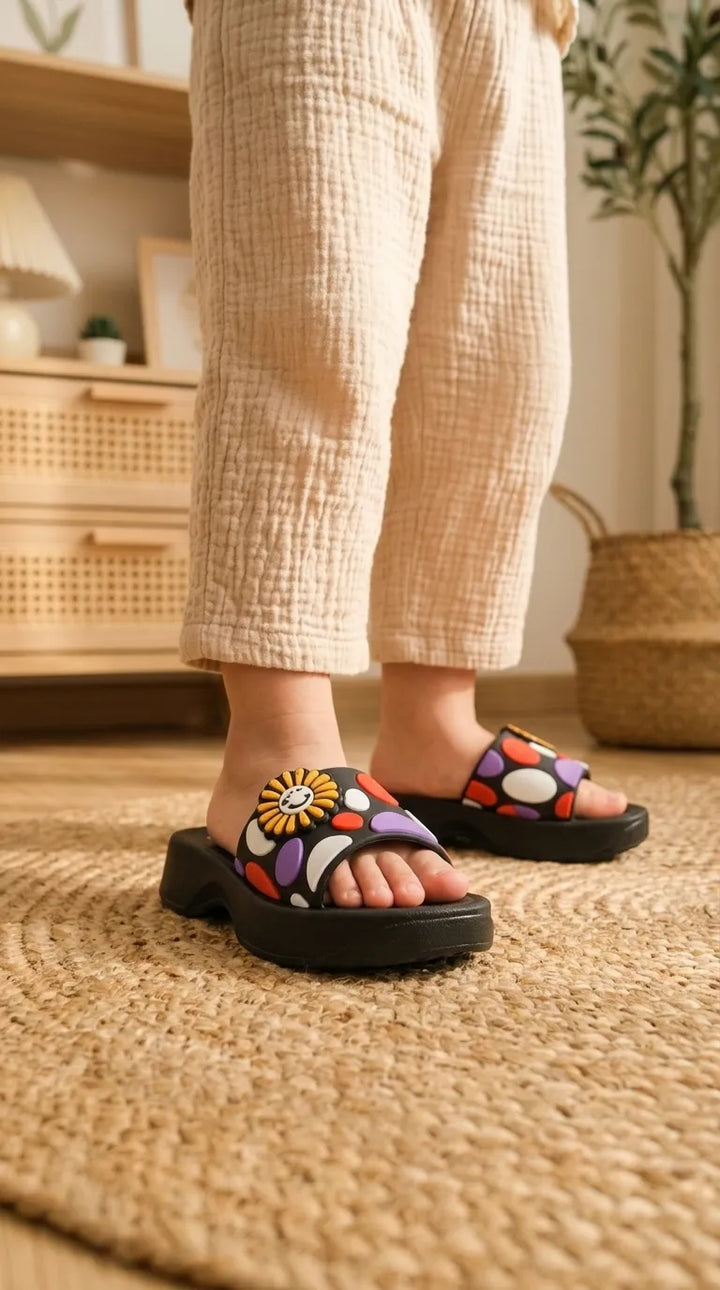 Girls Black Casual Flip Flop KD8845