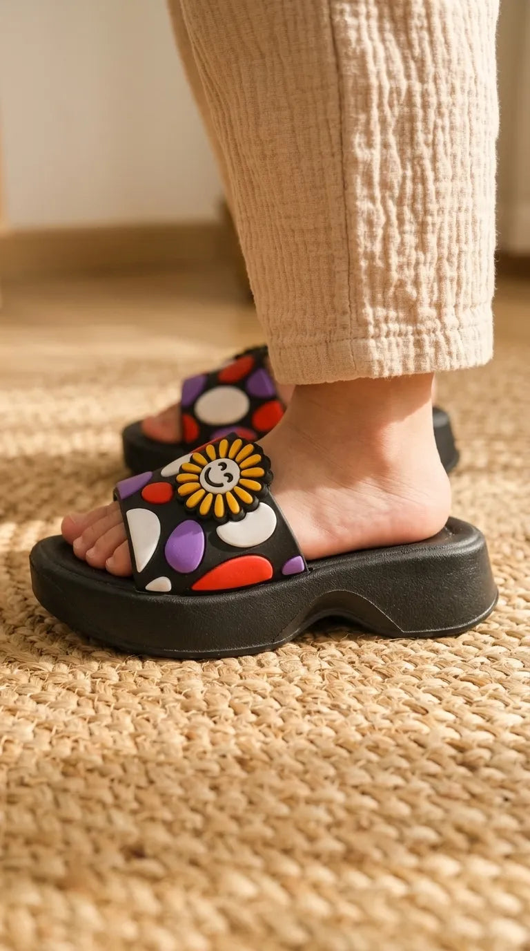 Girls Black Casual Flip Flop KD8845