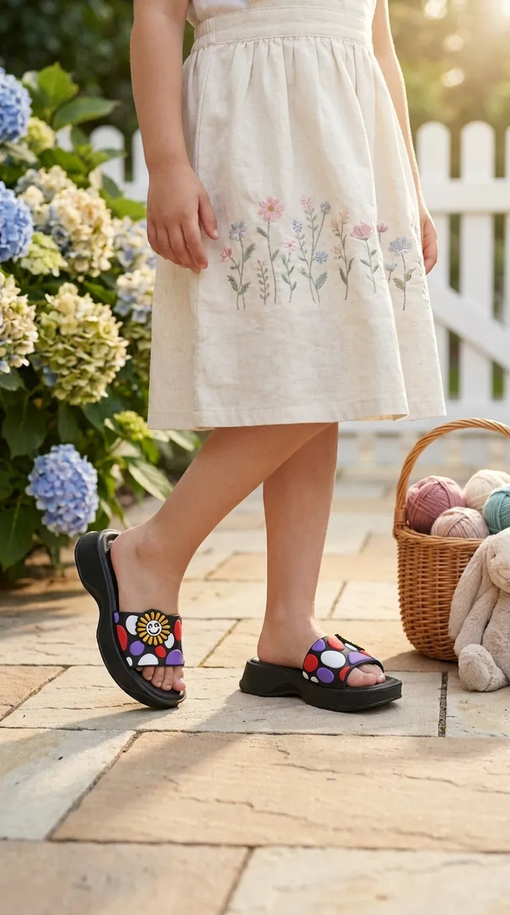 Girls Black Casual Flip Flop KD8846