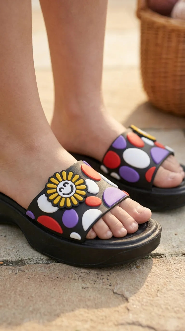 Girls Black Casual Flip Flop KD8846