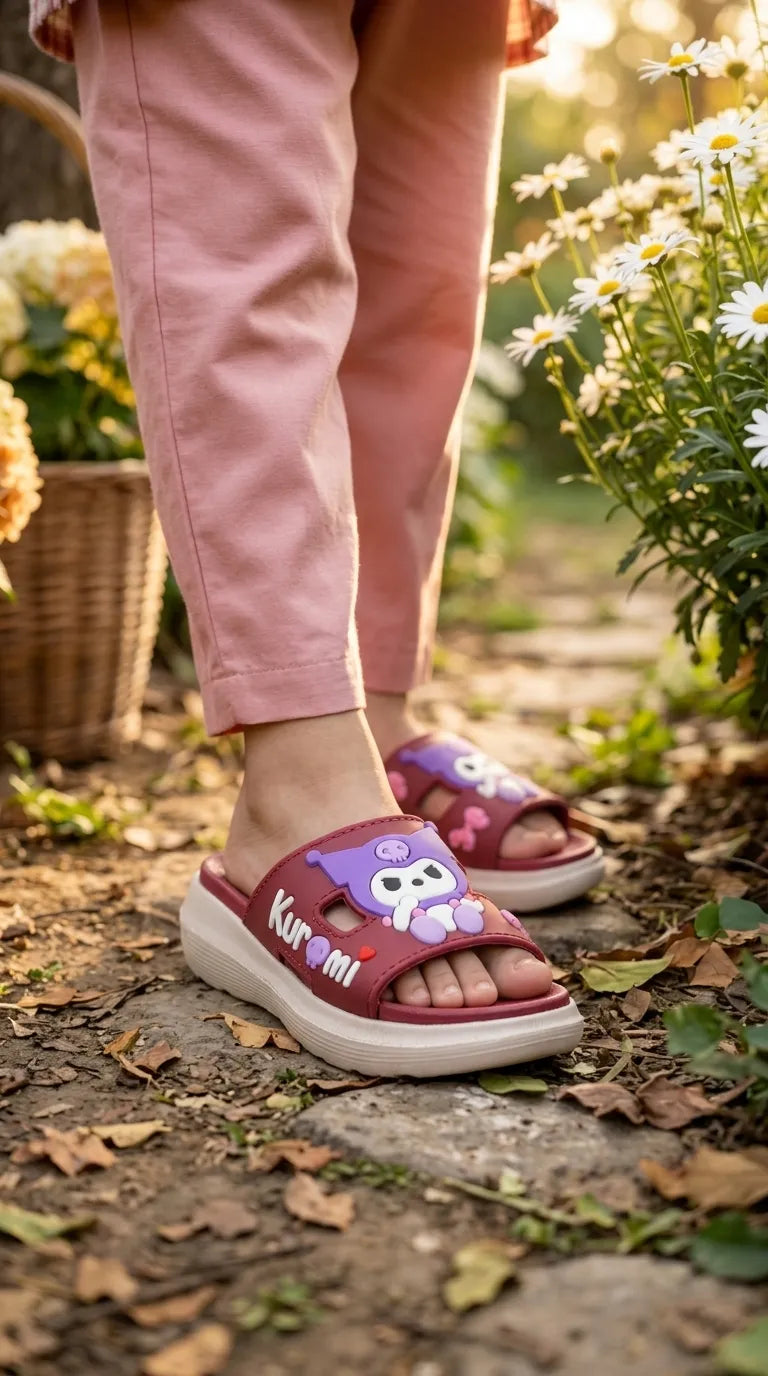 Girls Red Casual Flip Flop KD8852