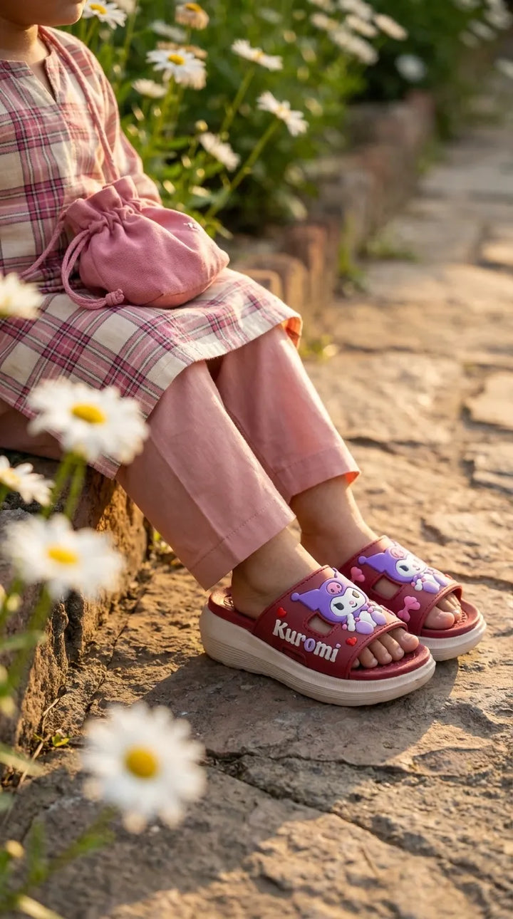 Girls Red Casual Flip Flop KD8852
