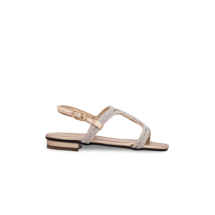 Girls Golden Fancy Sandal KD9755