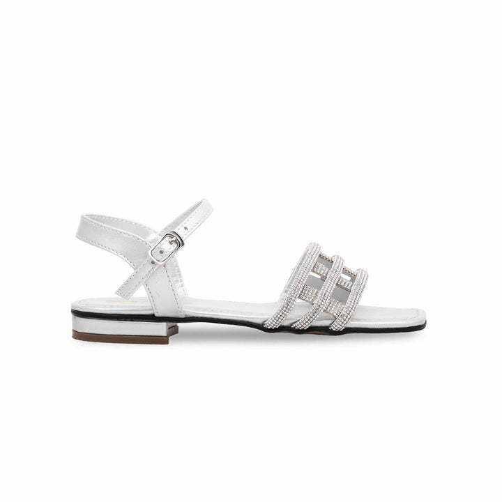 Girls Silver Fancy Sandal KD9757