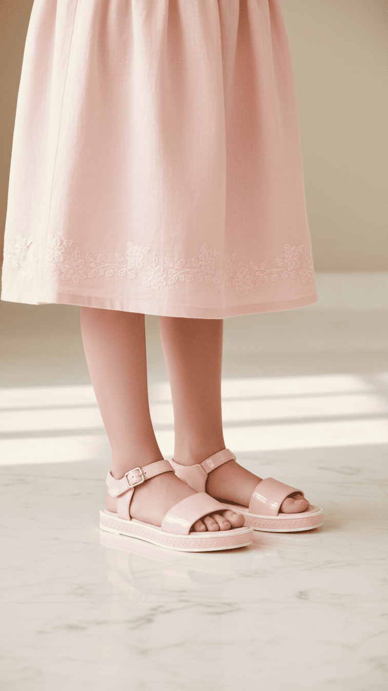 Girls Pink Formal Sandal KD9836