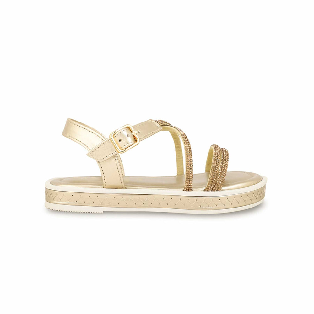 Girls Golden Fancy Sandal KD9839