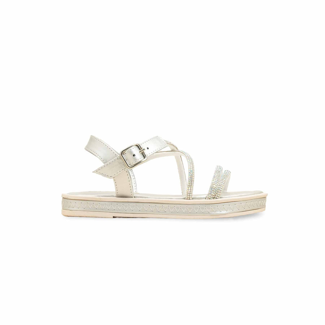 Girls Silver Fancy Sandal KD9839