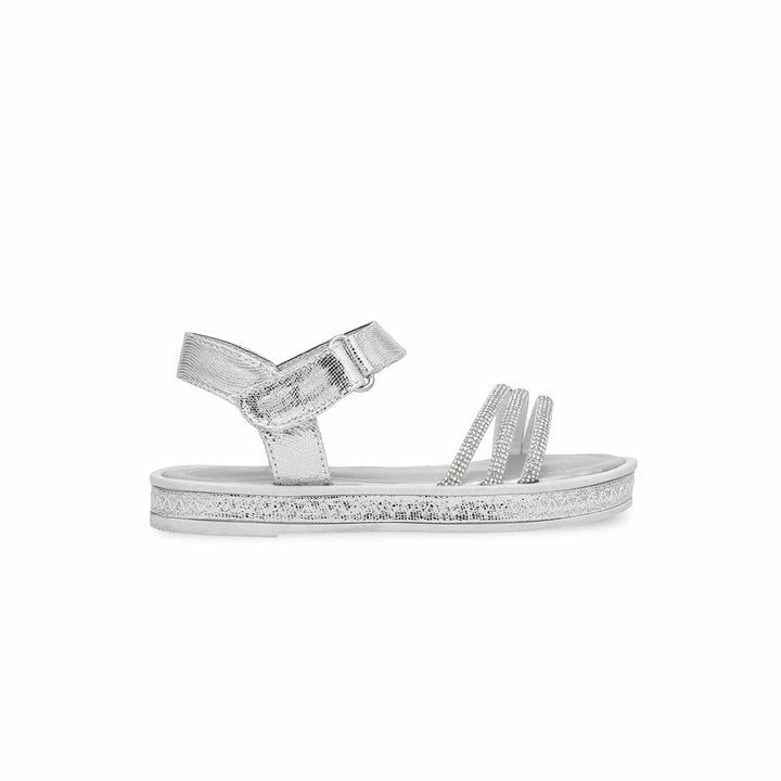 Girls Silver Fancy Sandal KD9840