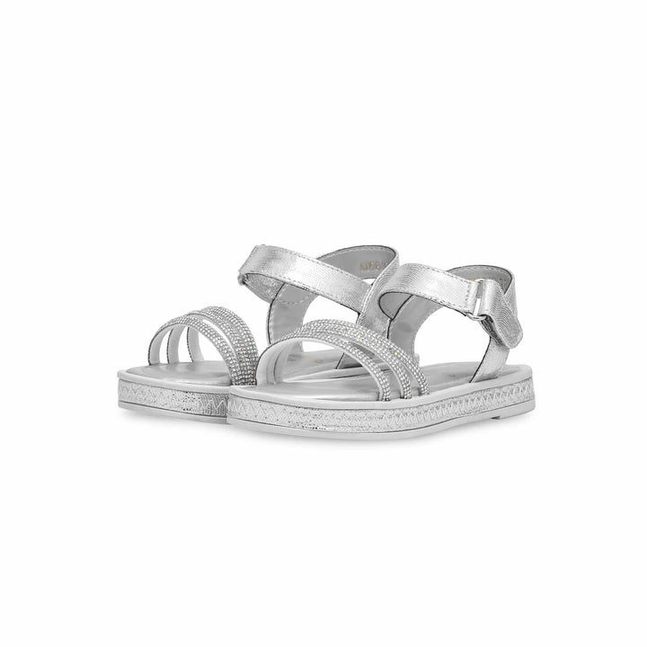 Girls Silver Fancy Sandal KD9840