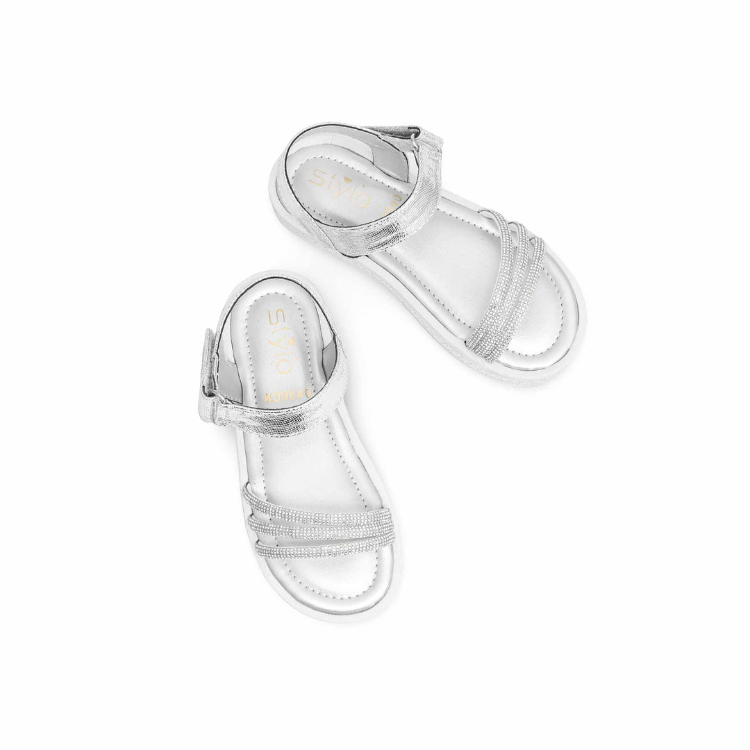 Girls Silver Fancy Sandal KD9840