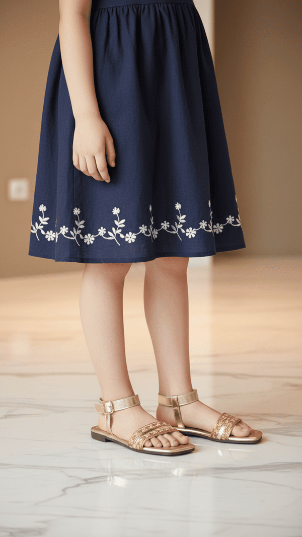 Girls Golden Casual Sandal KD9845