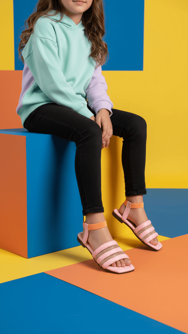 Girls Pink Formal Sandal KD9847