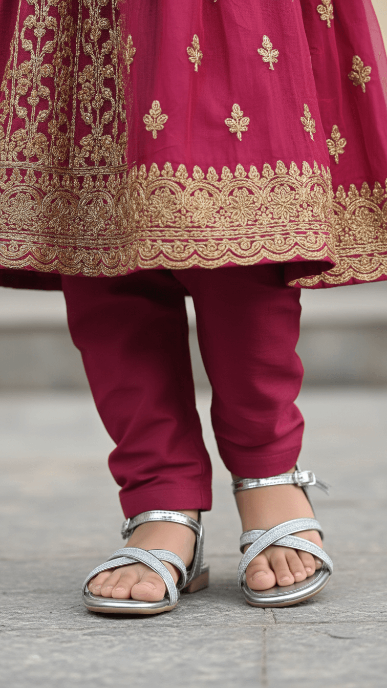 Girls Grey Formal Sandal KD9848