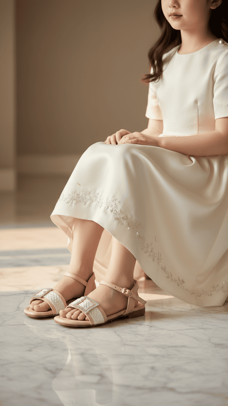 Girls Golden Formal Sandal KD9853