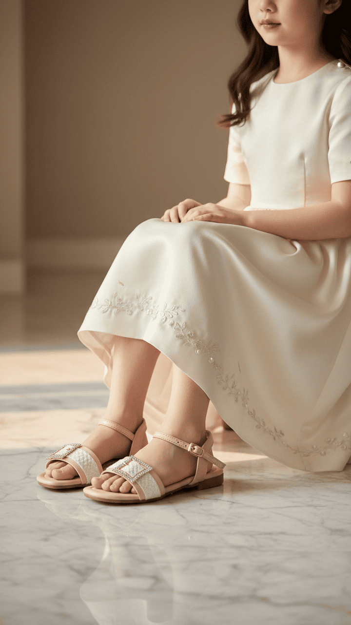 Girls Golden Formal Sandal KD9853