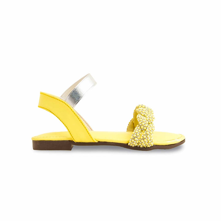 Girls Yellow Formal Sandal KD9855