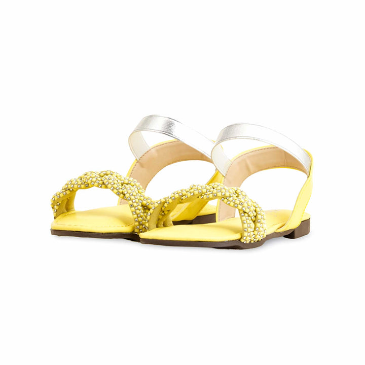 Girls Yellow Formal Sandal KD9855