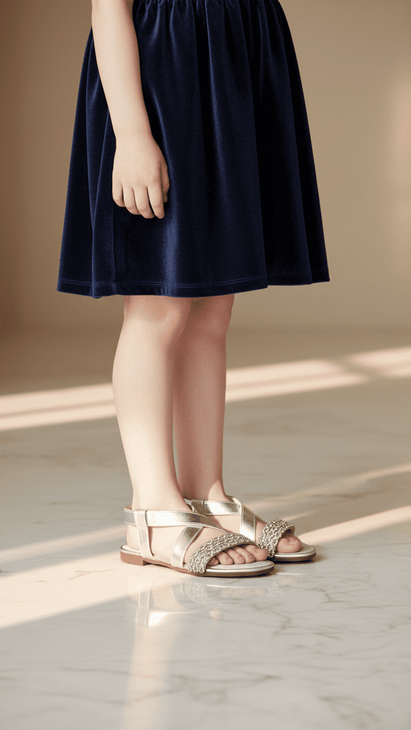 Girls Silver Fancy Sandal KD9856