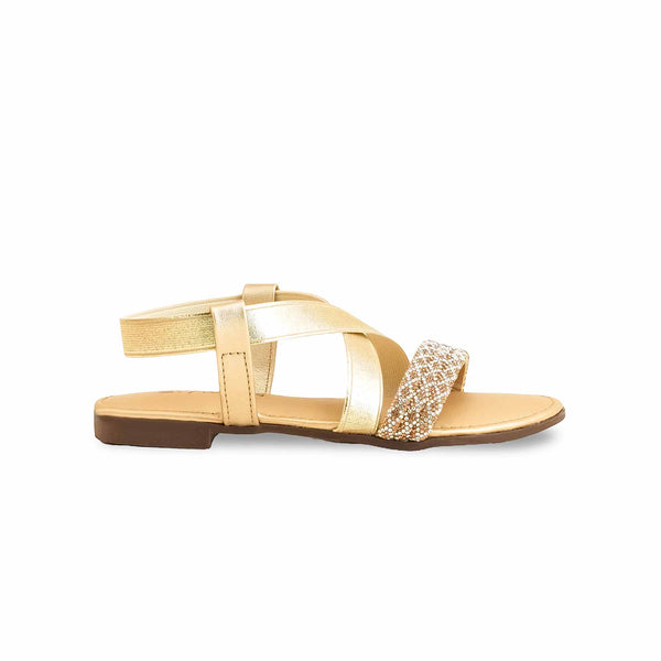 Girls Golden Fancy Sandal KD9856