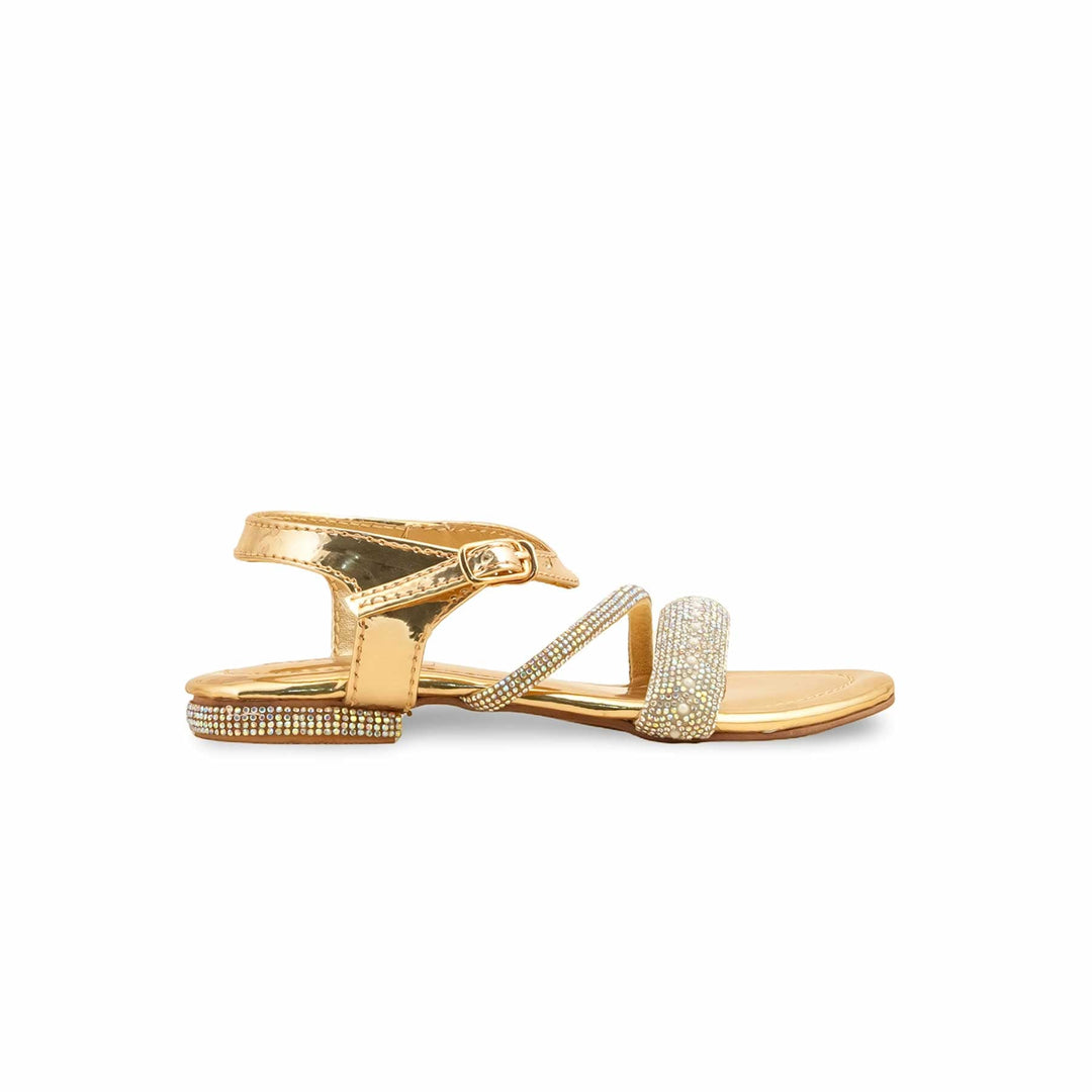 Girls Golden Fancy Sandal KD9857