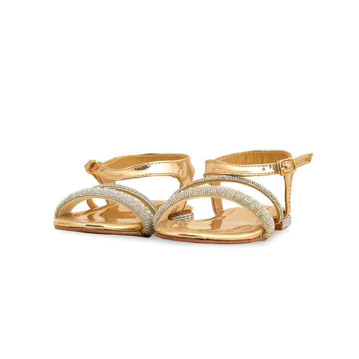 Girls Golden Fancy Sandal KD9857
