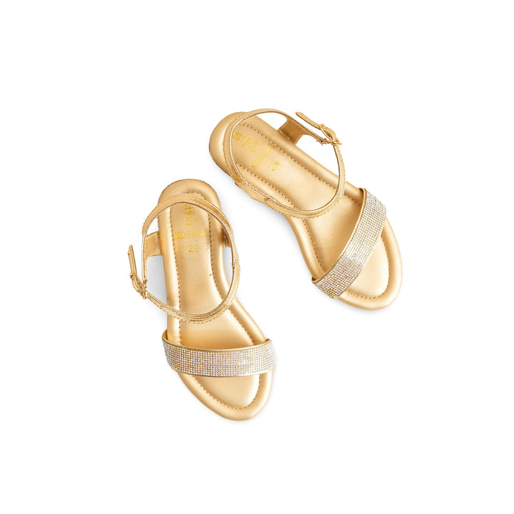 Girls Golden Fancy Sandal KD9858