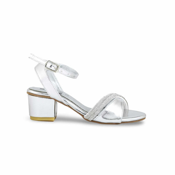 Girls Silver Fancy Sandal KD9859