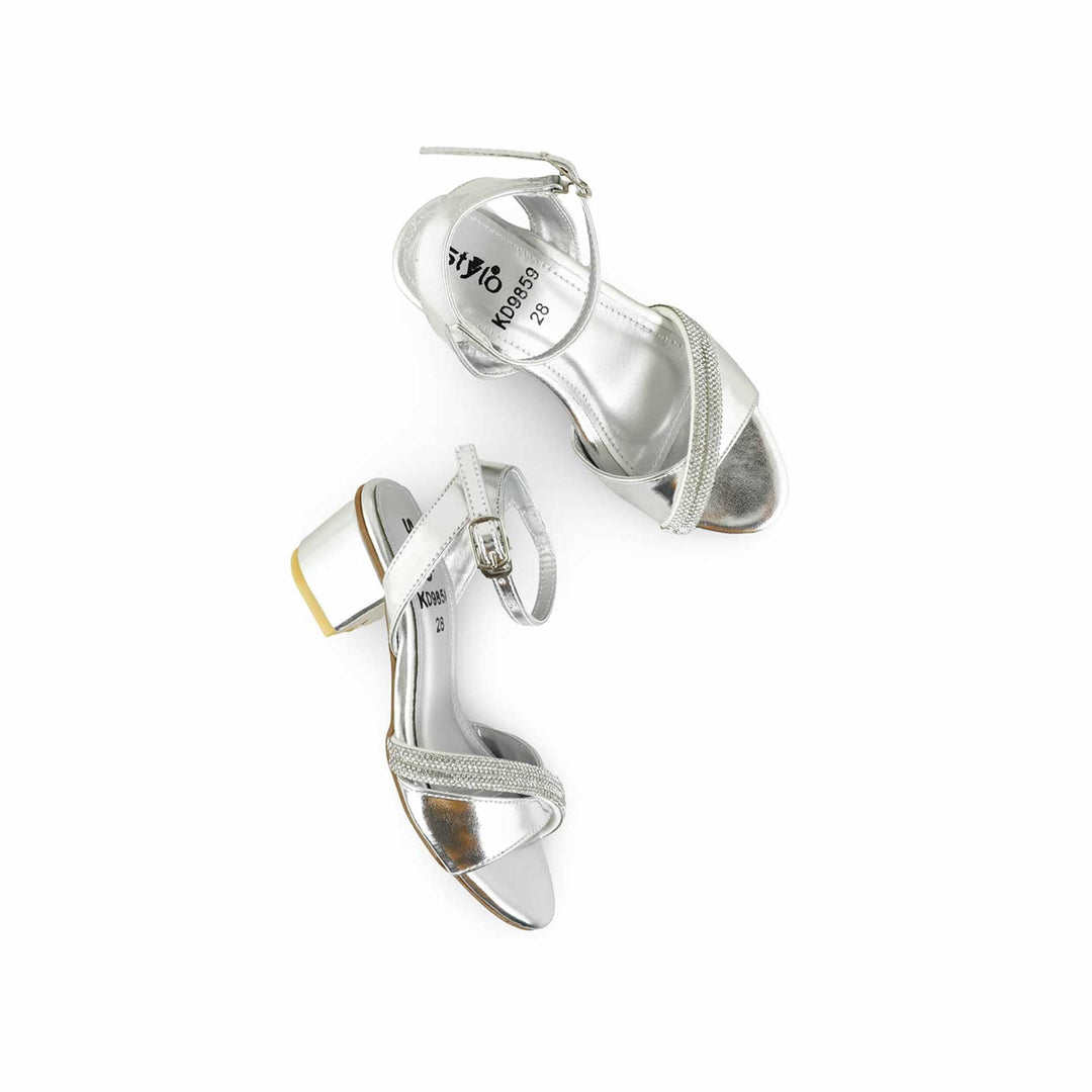 Girls Silver Fancy Sandal KD9859