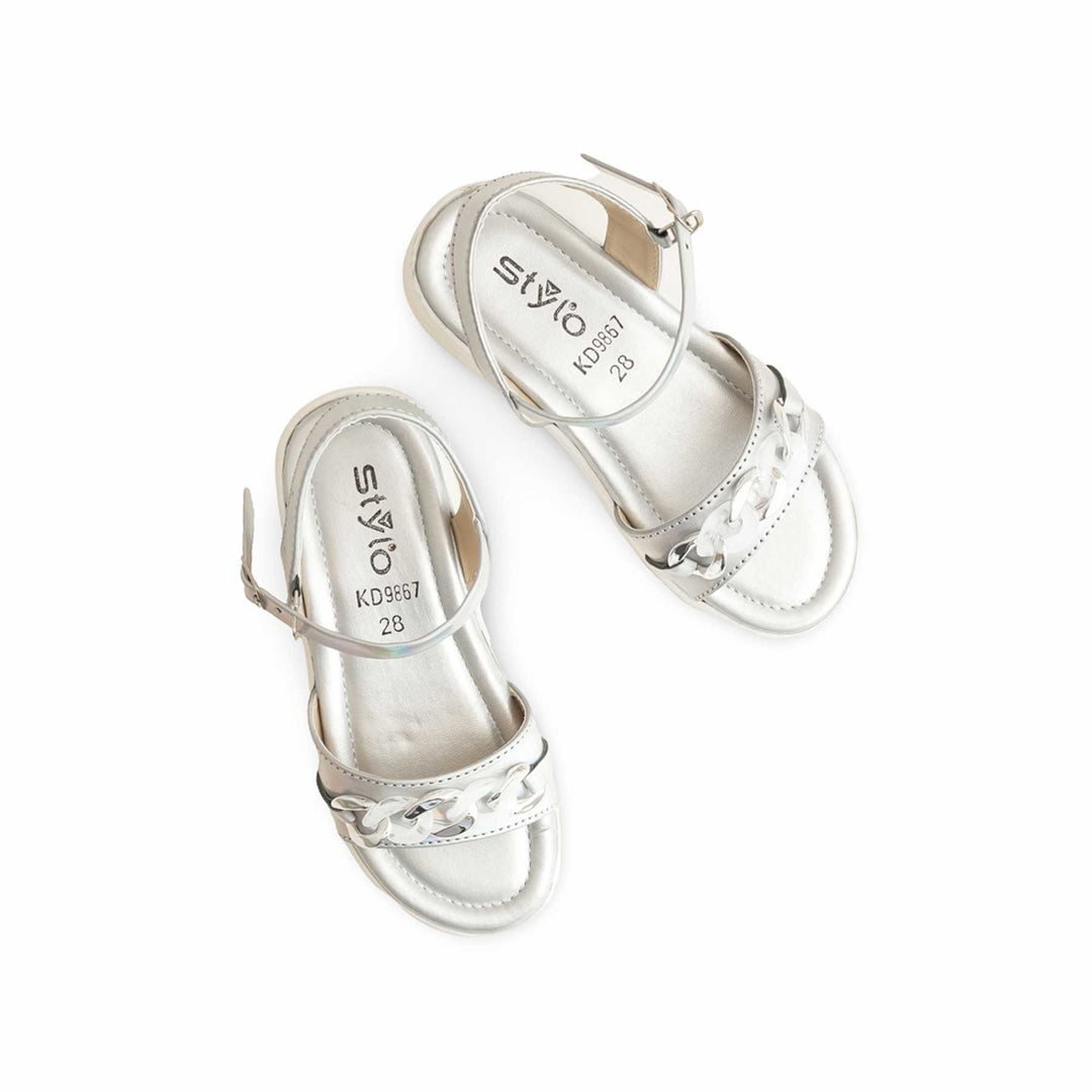 Girls Silver Formal Sandal KD9867