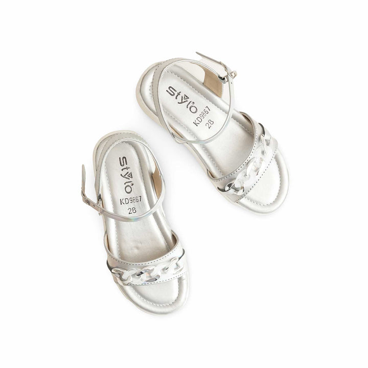 Girls Silver Formal Sandal KD9867