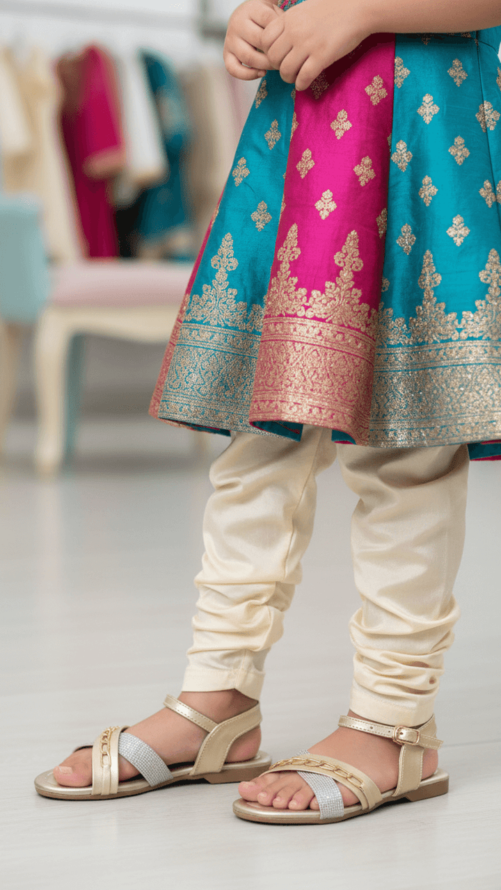 Girls Golden Formal Sandal KD9868