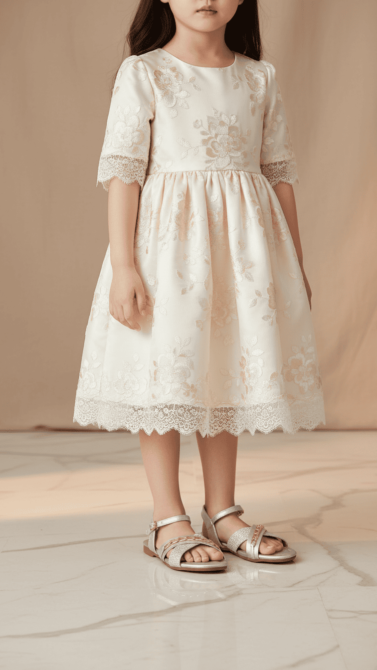 Girls Silver Formal Sandal KD9868