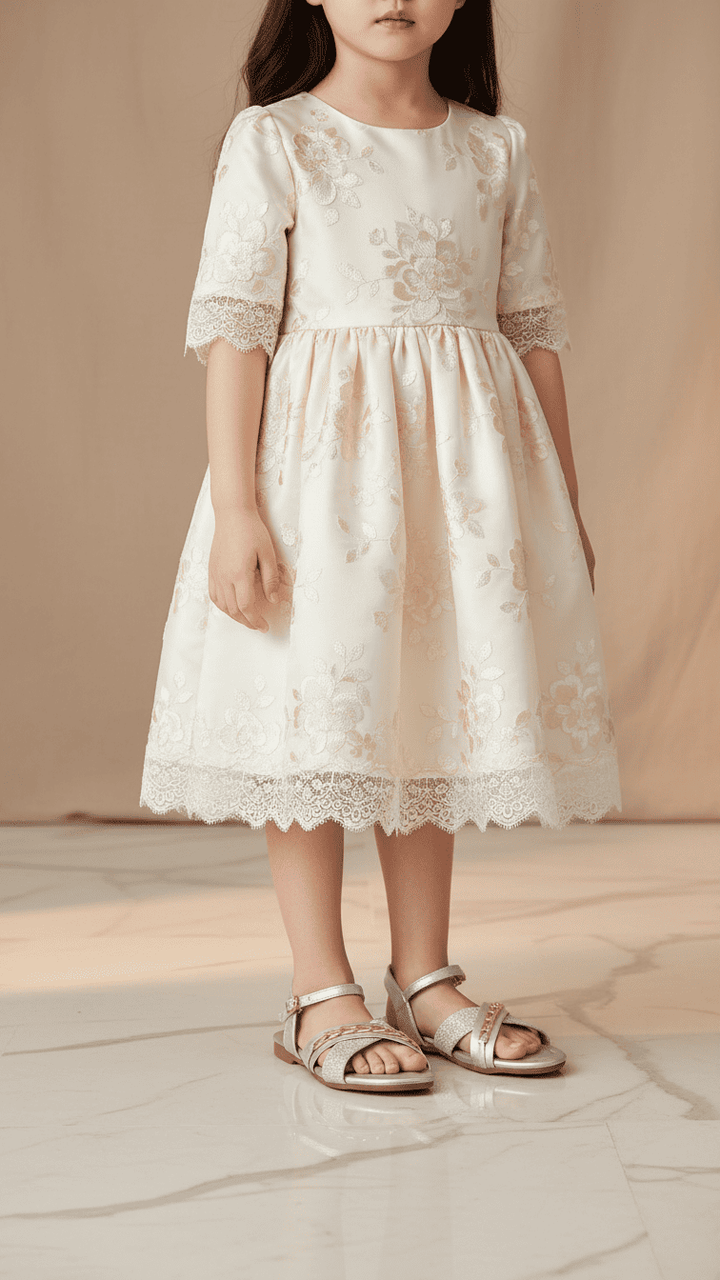 Girls Silver Formal Sandal KD9868