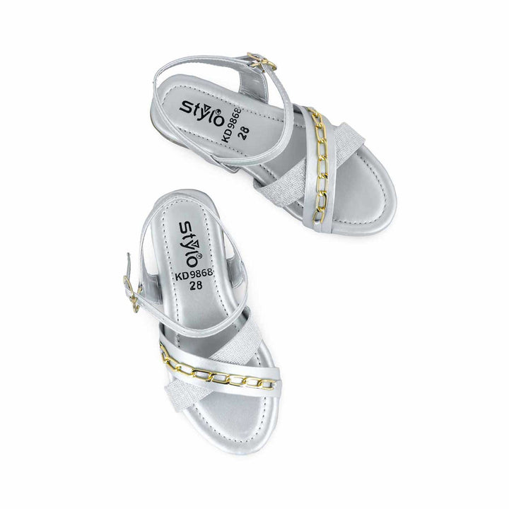 Girls Silver Formal Sandal KD9868