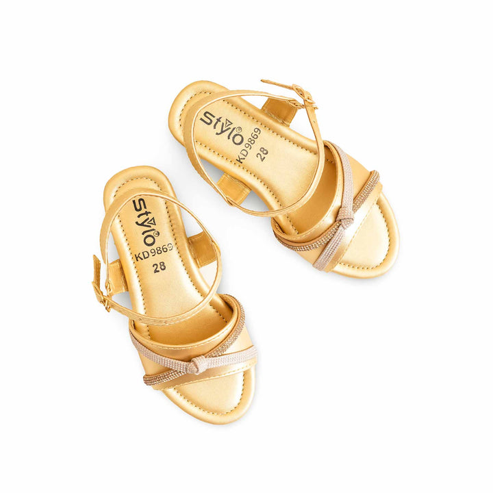 Girls Golden Formal Sandal KD9869