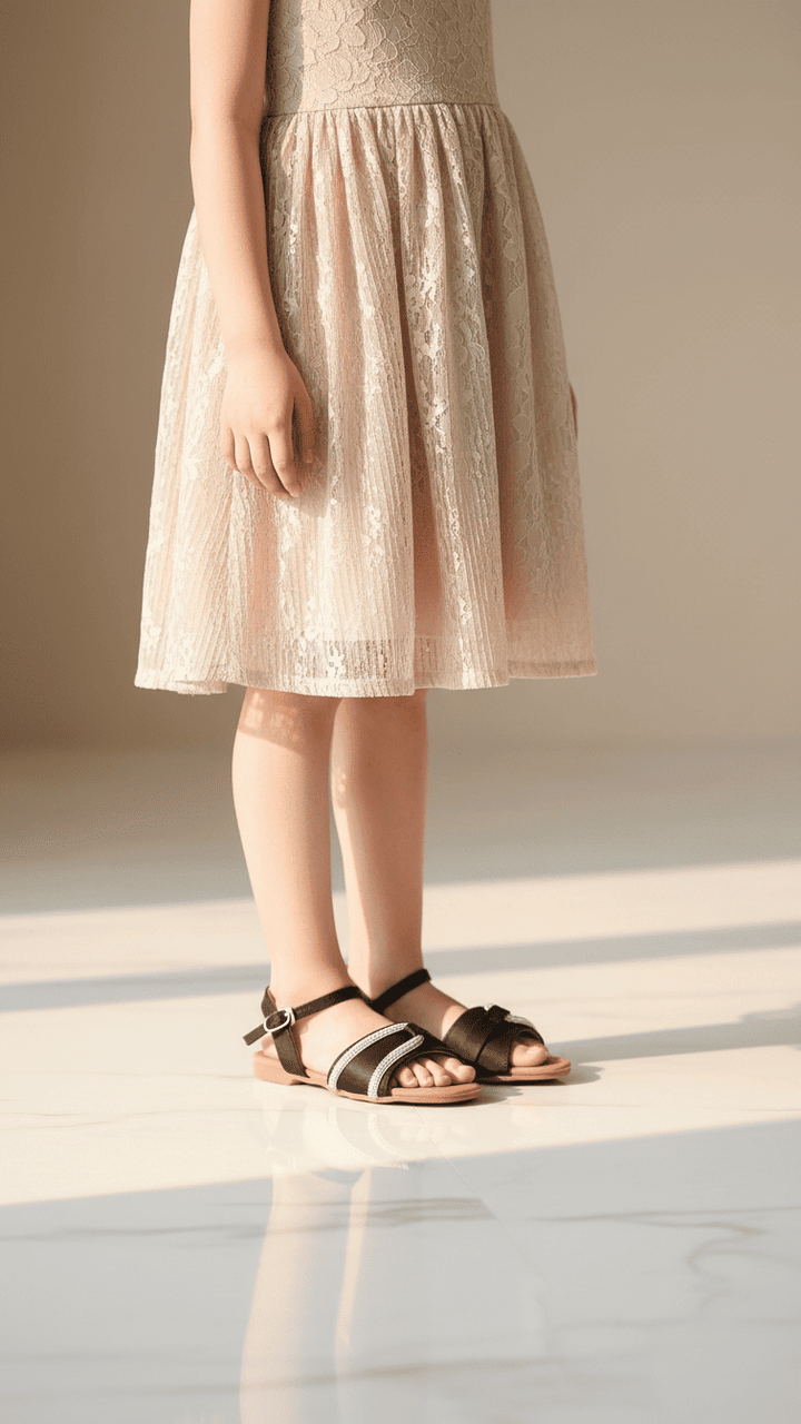 Girls Black Formal Sandal KD9870