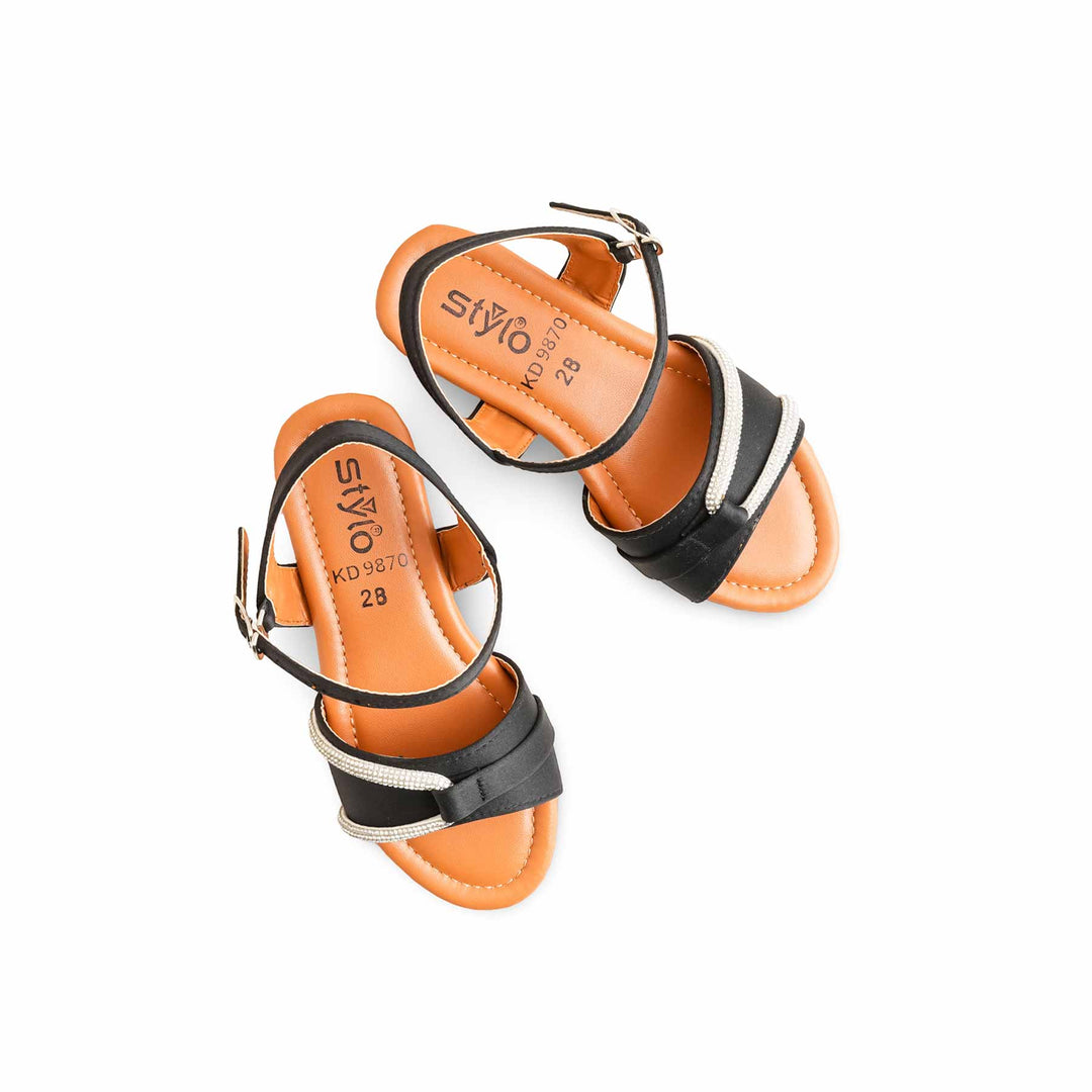 Girls Black Formal Sandal KD9870