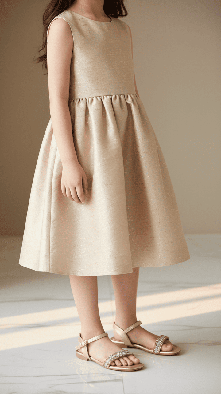 Girls Golden Formal Sandal KD9871