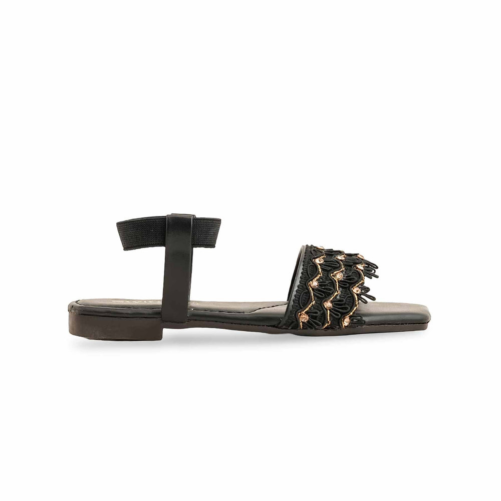 Girls Black Casual Sandal KD9876