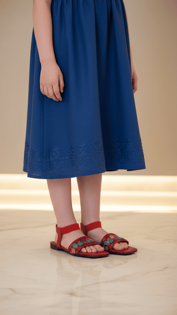 Girls Red Casual Sandal KD9877