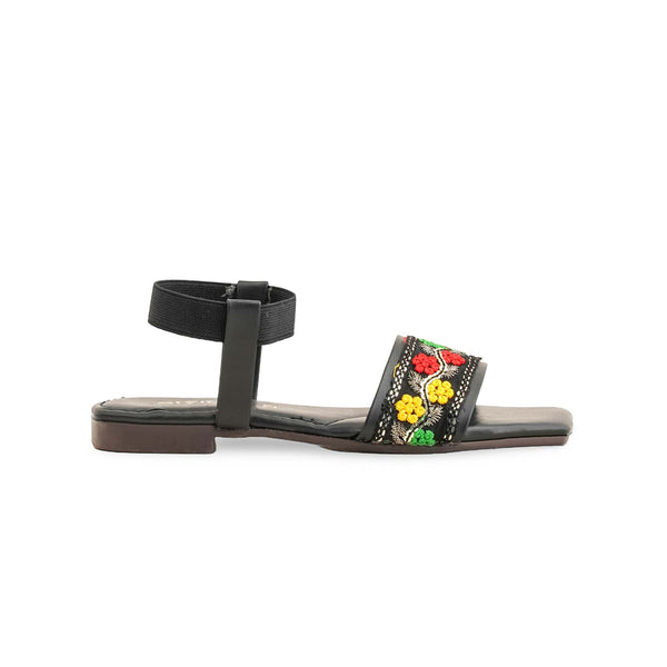 Girls Black Casual Sandal KD9877