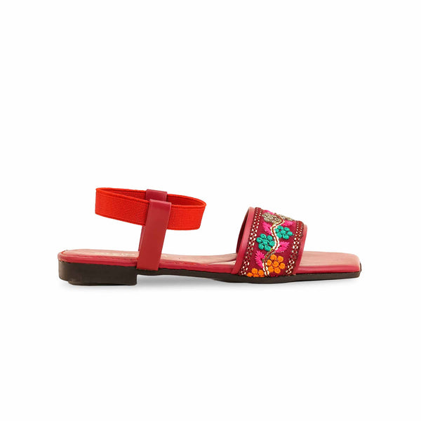 Girls Red Casual Sandal KD9877