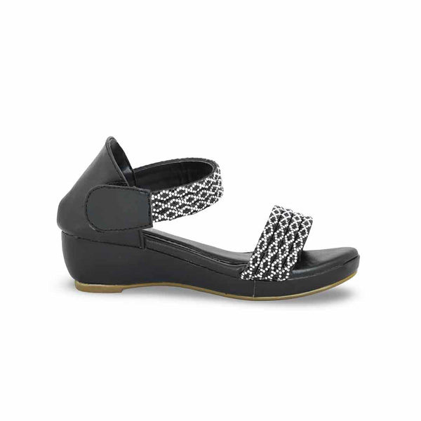 Girls Black Fancy Sandal KD9878