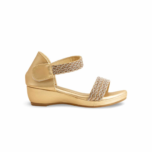 Girls Golden Fancy Sandal KD9878