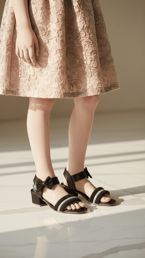 Girls Black Formal Sandal KD9879