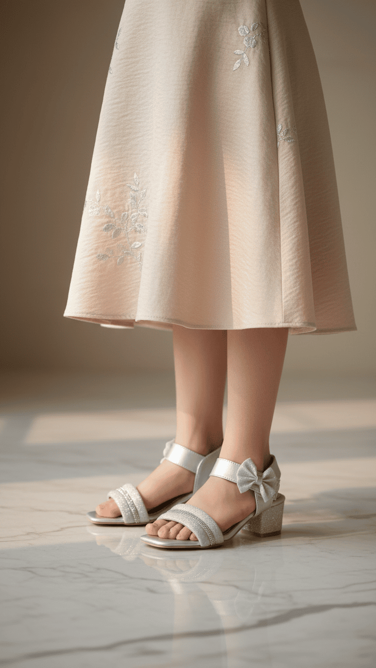 Girls Silver Formal Sandal KD9879