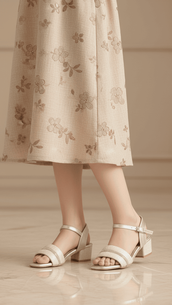 Girls Silver Fancy Sandal KD9881