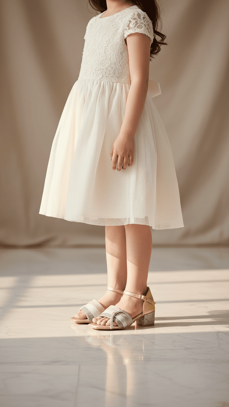 Girls Golden Fancy Sandal KD9882