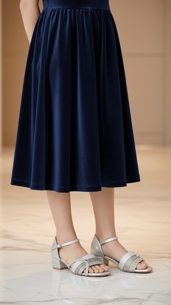 Girls Silver Fancy Sandal KD9882